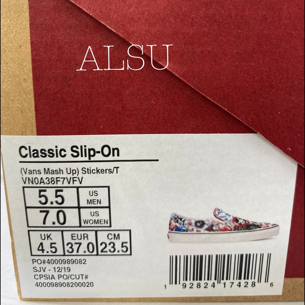 VANS Comics Classic Slip On Stickers Mash Up Canvas SB Women's Size VN0A38F7VFV - Picture 12 of 13